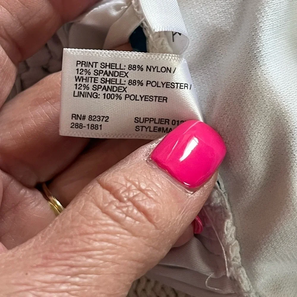 Ambrielle brand White & green Floral Tankini with knit braided straps size S - Picture 4 of 13
